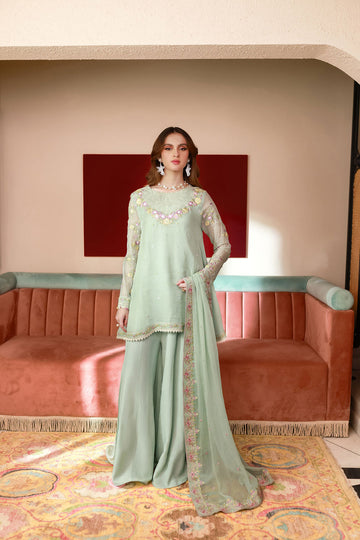Dhanak SS25DA-2712 L-Green  Chiffon Pret Vol-ll 2025